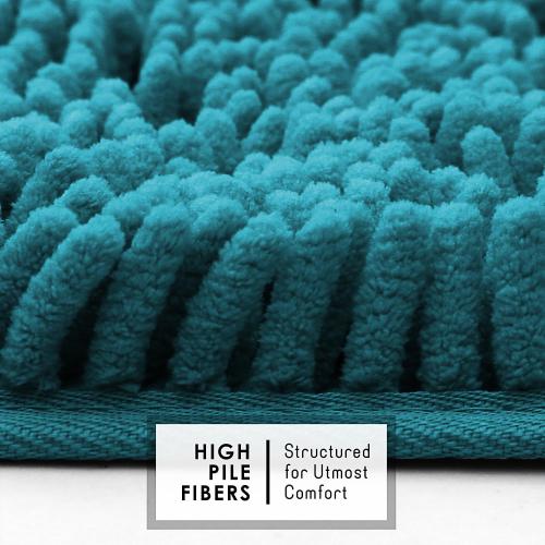 Hearth & Harbor Bathroom Rugs, Chenille Bath Mat - Machine Washable Bath Mats for Bathroom Non-Slip Backing Rubber, Quick Dry Bathroom Mat