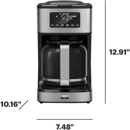 Bella Pro Series - 12-Cup Programmable Coffee Maker - Stainless Steel