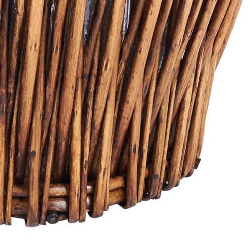 4.46 Gal. Small Willow Waste Basket with Liner in Dark Brown