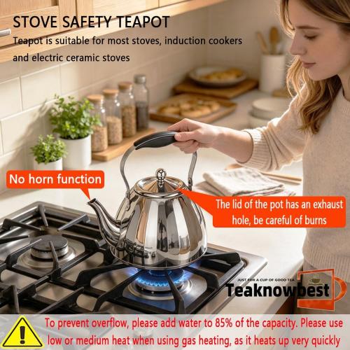 60.8oz/1800ml Tea pot, Stainless Steel Teapot With Removable Infuser