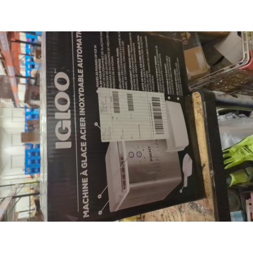 Igloo Electric Countertop Ice Maker Machine - Automatic and Portable - 33 Pounds in 24 Hours - Icecube Maker - Plastic Scoop and Basket - Ideal for Iced Coffee and Cocktails - Stainless Steel