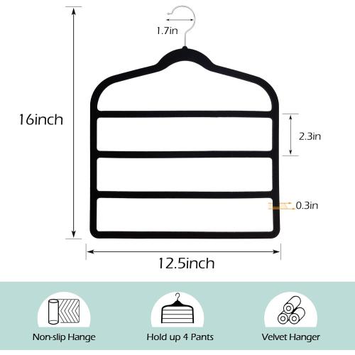 Velvet Pant Clothes Hanger Space Saving Non Slip Hanger Jean Slack Hangers