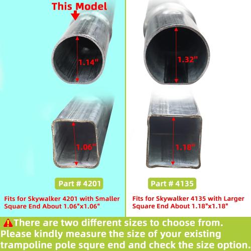 Trampoline Poles Replacement for Skywalker Or Jumpzylla,Galvanized Trampoline Enclosure Pole for Skywalker or Jumpzylla,Replace Parts#4201 4202 4135 OR for Jumpzylla 8ft 10ft&12ft 14ft