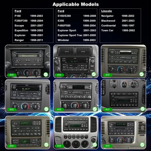 5Gwifi Upgrade Radio for Ford F150 1999-2003, F250/F350 1998-2004, Expedition 1999-2002, Ranger 1998-2011, E150/E250/E350 1999-2008, Explorer 6.8 Touchscreen Setero Apple Carplay Android Auto GPS FM