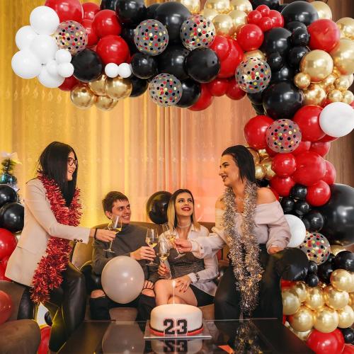 Ouddy Party 129Pcs Red Balloon Arch Garland Kit in 18 12 10 5 Inch