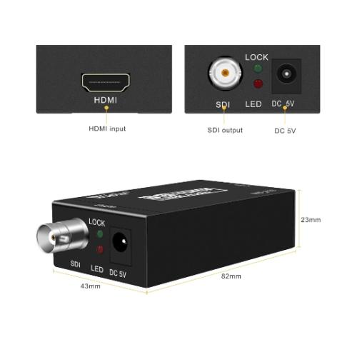 Wiistar HDMI to SDI HD Audio Video Converter HDMI to SDI Adapter Support SDI/HD-SDI/3G-SDI 1080p for Camera Home Theater