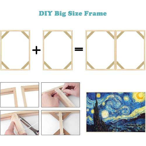 YOKSAS Frame for 30x40cm Diamond Art Painting - Wood Canvas Stretcher Bars - 9.8 x 13.8 inch Canvas Frame Assembly Kit