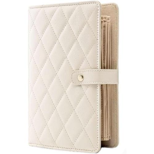 TANG SONG Leather Travel Jewelry Organizer Case – Velvet-Lined Zipper Pouch for Earrings, Necklace & Rings Portable Gift for Women (White)