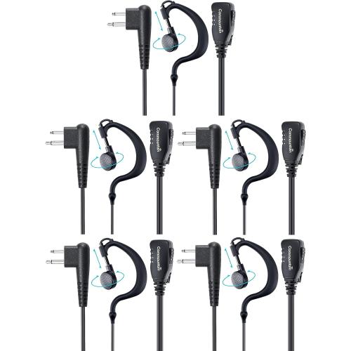 commountain Earpiece for Motorola Radios R2, CP100D, CP200D, 5 Pack