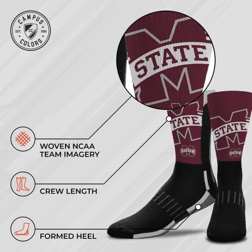 For Bare Feet NCAA Striped Crew Socks Men Women