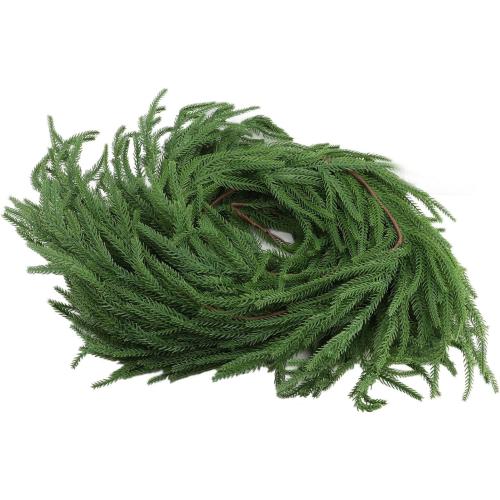 Artificial Pine Garland Soft PVC Realistic Pine Garland for Xmas Fireplace Door Decoration 270cm
