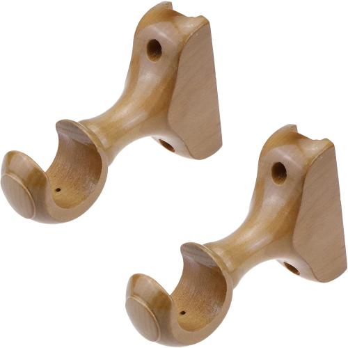 T Tulead Wooden Curtain Rod Bracket 29mm/1.14, 2PCS(Wood Color)