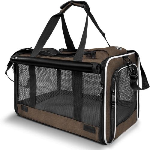 GAPZER Pet Carrier for Large Cat Soft-Sided Animal Traveling Bag up to 20lb | Privacy Protection Big Kitten Car Travel Cloth Carry Bag up to 20 lbs, Small Animal Portable Mesh Kennel Cage for Vet Visits
