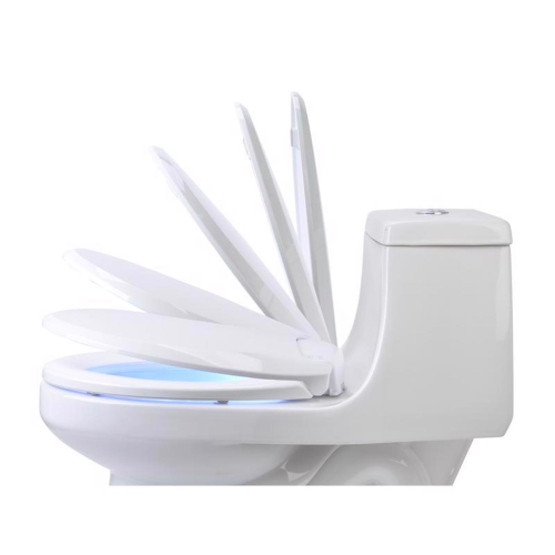 Brondell LumaWarm Slow Close Round White Plastic Night Light Toilet Seat