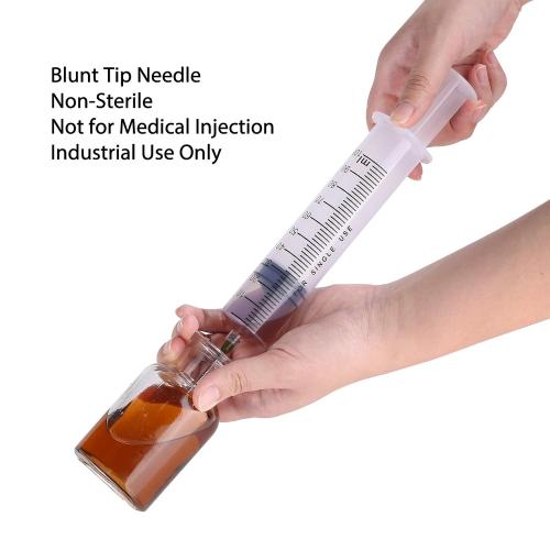 2 Pack 100ml Syringes with 55.1 Inch Tube and Needles 14G 1.5”, Sterile Syringe Individually Packaged for Labs, Liquid Measuring,Oil or Glue Applicator