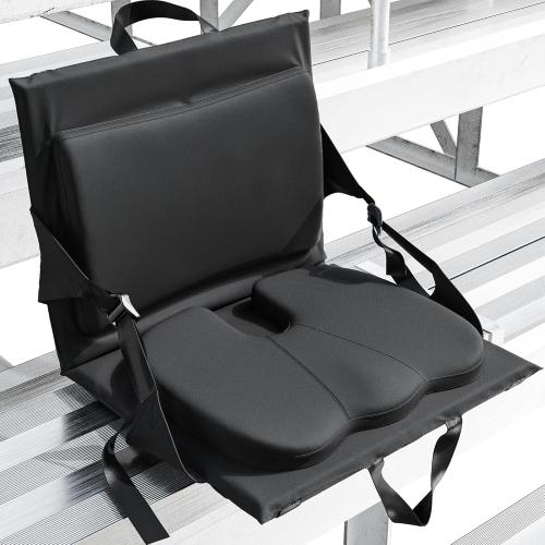 Everlasting Comfort Stadium Seats with Back Support - Adjustable Memory Foam Bleacher Chairs with Back and Cushion, Portable, Easy Folding Stadium Seat Cushion with Storage Pocket