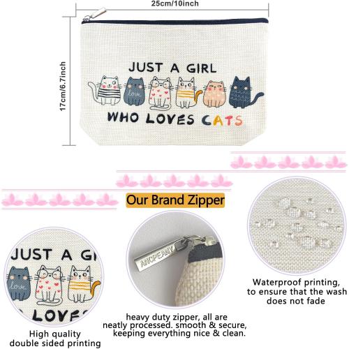 ancpeany Cat Gifts for Women Makeup Bag, Cat Lover Gifts for Cats Lovers, Cats Themed Lady Gift, Cats Mom Accessories Stuff for Teens Girls Daughter Birthday Decorations, Cosmetic Bag Zipper Pouch