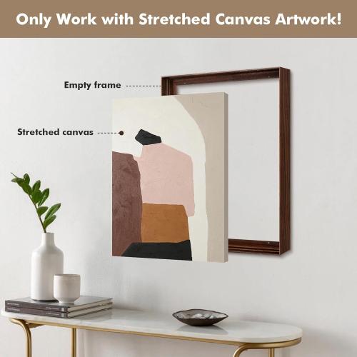 16x20 Canvas Floater Frame for Abstract Wall Art,Walnut Woodgrain