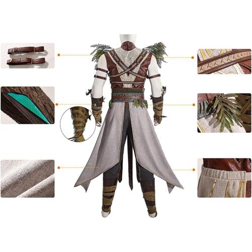 Halsin Cosplay Costume Men's BG3 Game Full Set Waistcoat Top Pants for Halloween Party