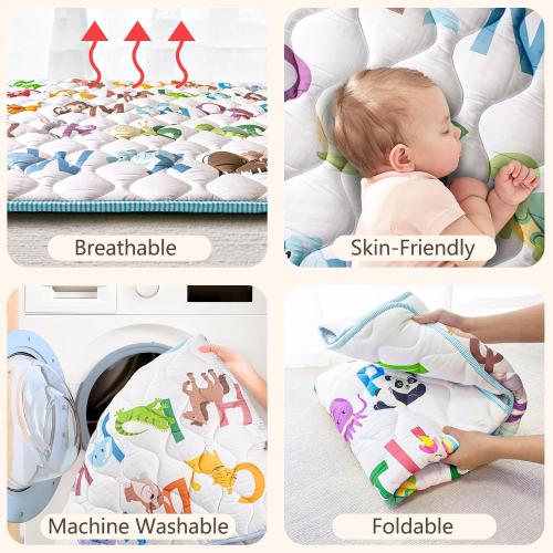 Baby Play Mat, 50x50 Playpen Mat with Machine Washable