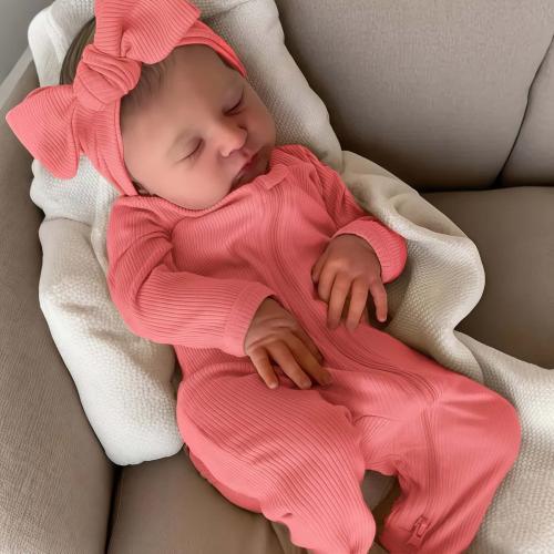 20 Inch Laura Lifelike Soft Cloth Body Reborn Baby Doll - Realistic Hand Painted Facial Features Real Baby Doll - Gift for Kids Age 3