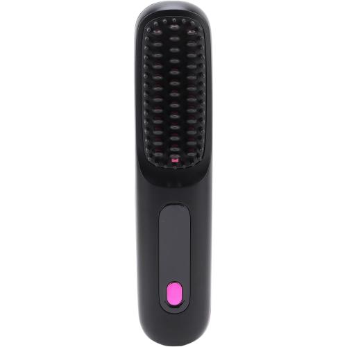 Pongnas Cordless Hair Straightener Brush LED Display Portable Hot Brush 3 Temperature Settings Type C Fast Charging All Hair Type (Black)