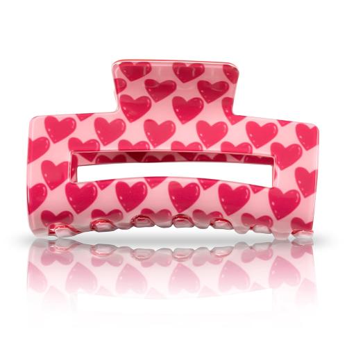 AEGYPIUS Red Claw Clip, 3.14 x 1.65 Inches Red Heart Valentines Hair Clips Hair Claw Heart Hair Clip Hearts Valentines Day Hair Clips Hair Accessories for Women