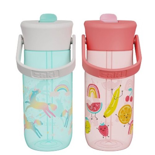 Zak Designs 2pk 18oz Harmony Straw Water Bottle Set Pink/Green MISSING THE GREEN ONE