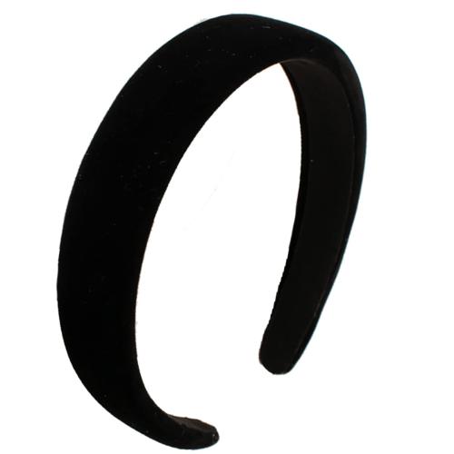 Black Velvet Padded Headbands for Women Fashion Non slip Comfortable Head Bands for Women (Black, one size)