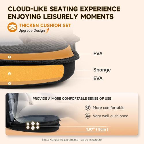 Trymaker Kayak Seat with Back Support, Paddle Board Seat for Inflatable Boards, 264LBS Capacity Thickened Replacement for Sit on Top Kayak Fishing Canoe