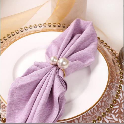Pearl Napkin Rings - Set of 25 Silver Napkin Holder Table Napkin Buckles for Dinning Table Setting Christmas Wedding Party Supplies 2.4 x 1.8