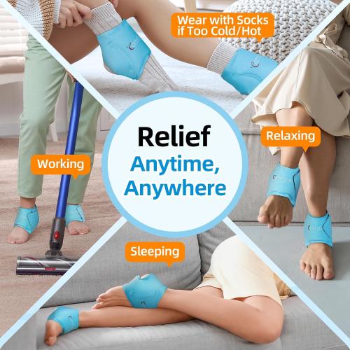 Comfytemp Ankle Ice Pack Wrap for Plantar Fasciitis, Foot Pain Relief, 2pcs
