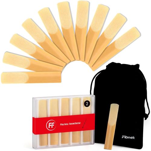 Bb Clarinet Reeds – 10-Pack Practice Reeds for Beginners & Students – Strength 2.0/2.5/3.0 (Strength 2.0)
