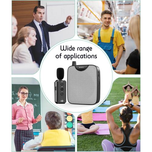 SHIDU 35W Voice Amplifier for Teachers Bluetooth Wireless Lavalier Mic