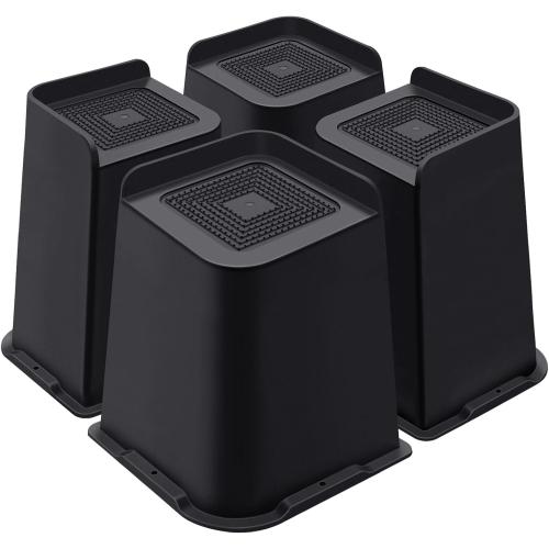 ANNKUT Bed Risers 8 Inch Heavy Duty, Furniture Risers for Bed Desk Table Sofa Couch，Oversized Bed Lifts Risers, Support up to 5000 Lbs(4 Pack Black)
