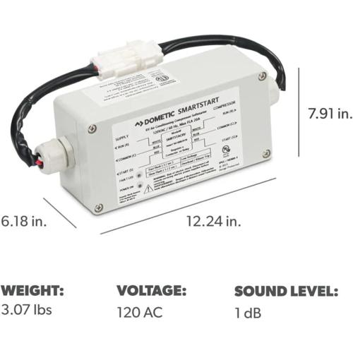 Dometic SmartStart 120V Soft Start Accessory Kit | FreshJet 3 RV Mechanical A/C | Reduce Startup Power Demand Up to 75% | Helps Run On 2000W Generator/Inverter | 30A Power Management - (9610005458)