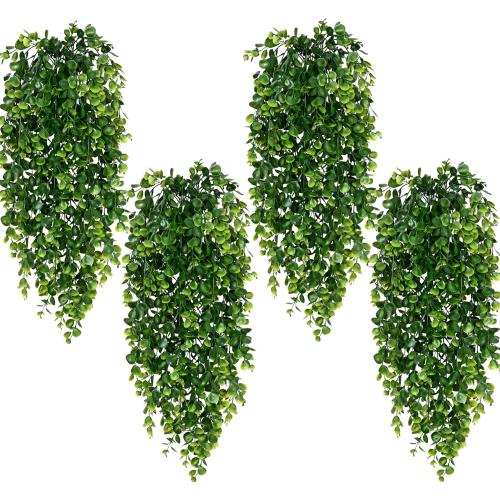 Waipfaru 4Pcs Fake Hanging Plants 2.7FT Fake Plants Fake Vines Greenery