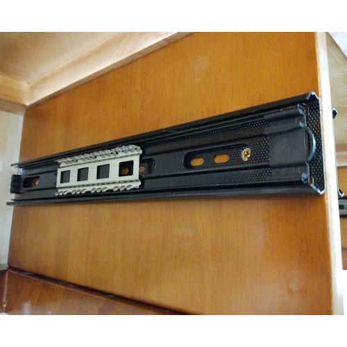 BT9834 12 Inches Full Extension Drawer Slides/Ball Bearing Slide Rail 3 Section Black (1 Pair)