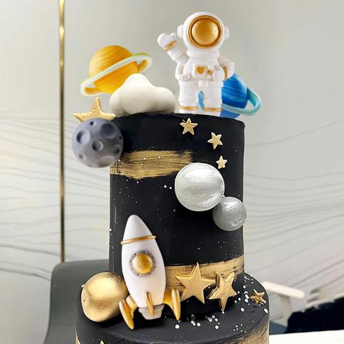 Space Cake Toppers Outer Space Cake Decorations Astronaut Rocket Star Picks