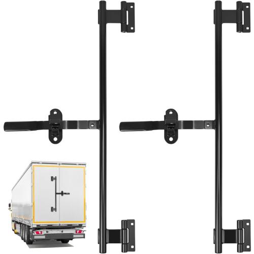 DIRTY !QWORK 36 Trailer Swing Door Hinged Cam Bar Lock for Enclosed Trailer Door Latch, RV Hauler Fold Down Door, Black, 2 Pack