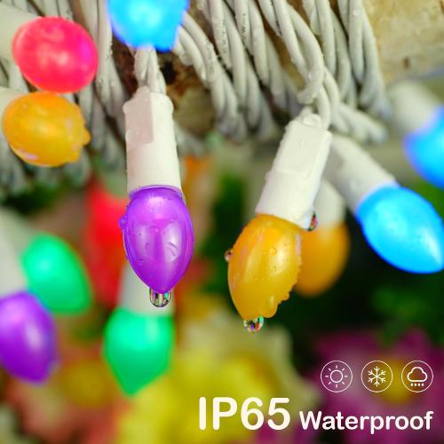 BOHON Easter Lights String 50 LED Multi Color Christmas Lights, White Wire