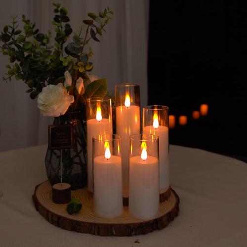 Amagic Flameless Battery Operated Candles with Remote Timer, Pure White