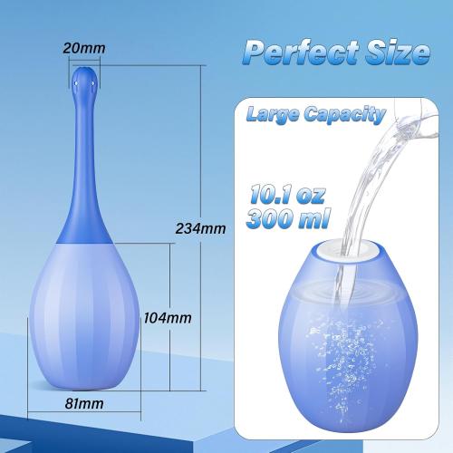 Enemas Anal Douches for Men Women - Anti Backflow Bendable Silicone Enema Bulb Kit Connectable with Shower Tube, Portable Travel Bidet Flusher Enema Douche Kit for Women Men Colon Cleanse with Lube