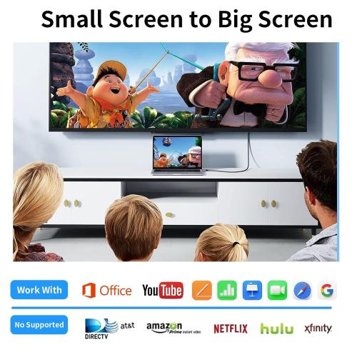 Universal HDMI Adapter for Phone to TV, Phone HDMI Cable, Plug and Play HD Screen Mirroring Adapter for Samsung/iPhone/LG/Motorola/Pixel etc