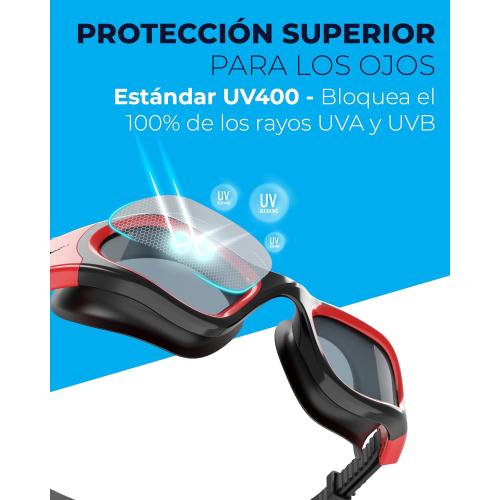 AqtivAqua Swimming Goggles, DX Wide View Swim Goggles for Adult Men Women, Anti Fog No Leaking