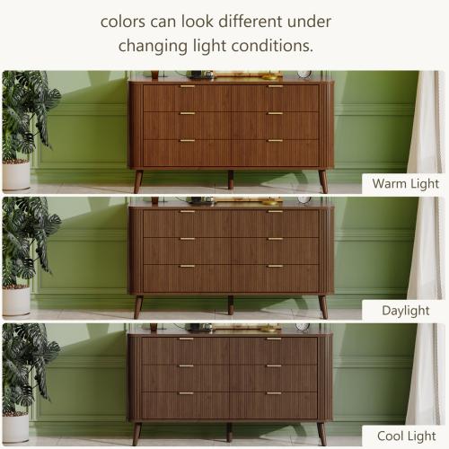 George Oliver 57 Wide Fluted 6 Drawer Double Dresser with Charging Station & Reviews