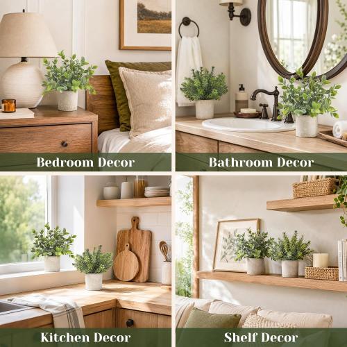 Der Rose 3 Pack Fake Plants Artificial Plants for Office Bathroom Decor