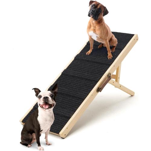 Dog Ramp for Couch, Wooden Dog Ramp for Low Bed,Sofa,Stairs , 6 Adjustable Height from 12'' to 22, Portable Stable Pet Steps with Non-Slip Pad for Small Medium Dogs Old Dogs & Cats, up to 90 lbs