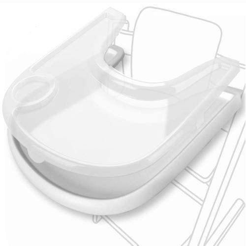 Replacement Tray & Cover for Stokke Tripp Trapp Highchair | Combo of Matte White Tray   Clear Cover for Easy Cleaning & Strong Suction