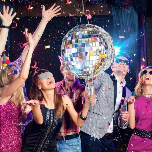 WERNNSAI Pull String Disco Ball Piñata, Disco Party Decorations